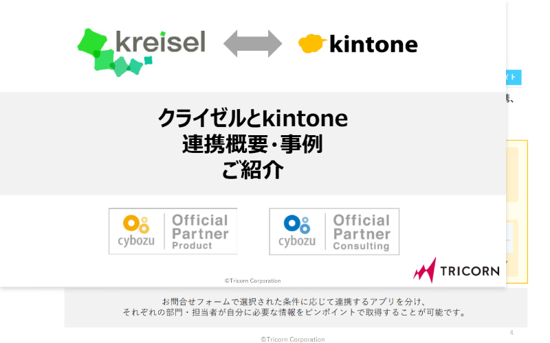 クライゼルkintone連携概要・事例